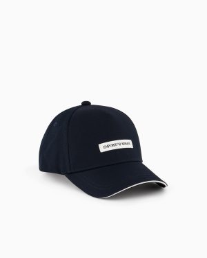 Canvas baseball cap with Emporio Armani patch