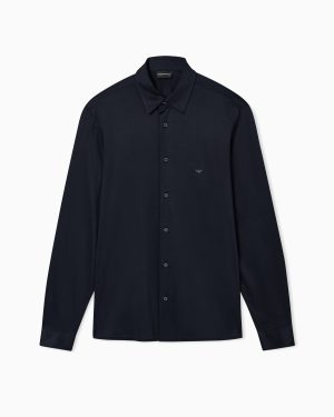 Slim-fit shirt in a Lyocell-blend jersey