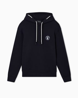 Loose-fit hooded sweatshirt in double jersey with French bulldog patch