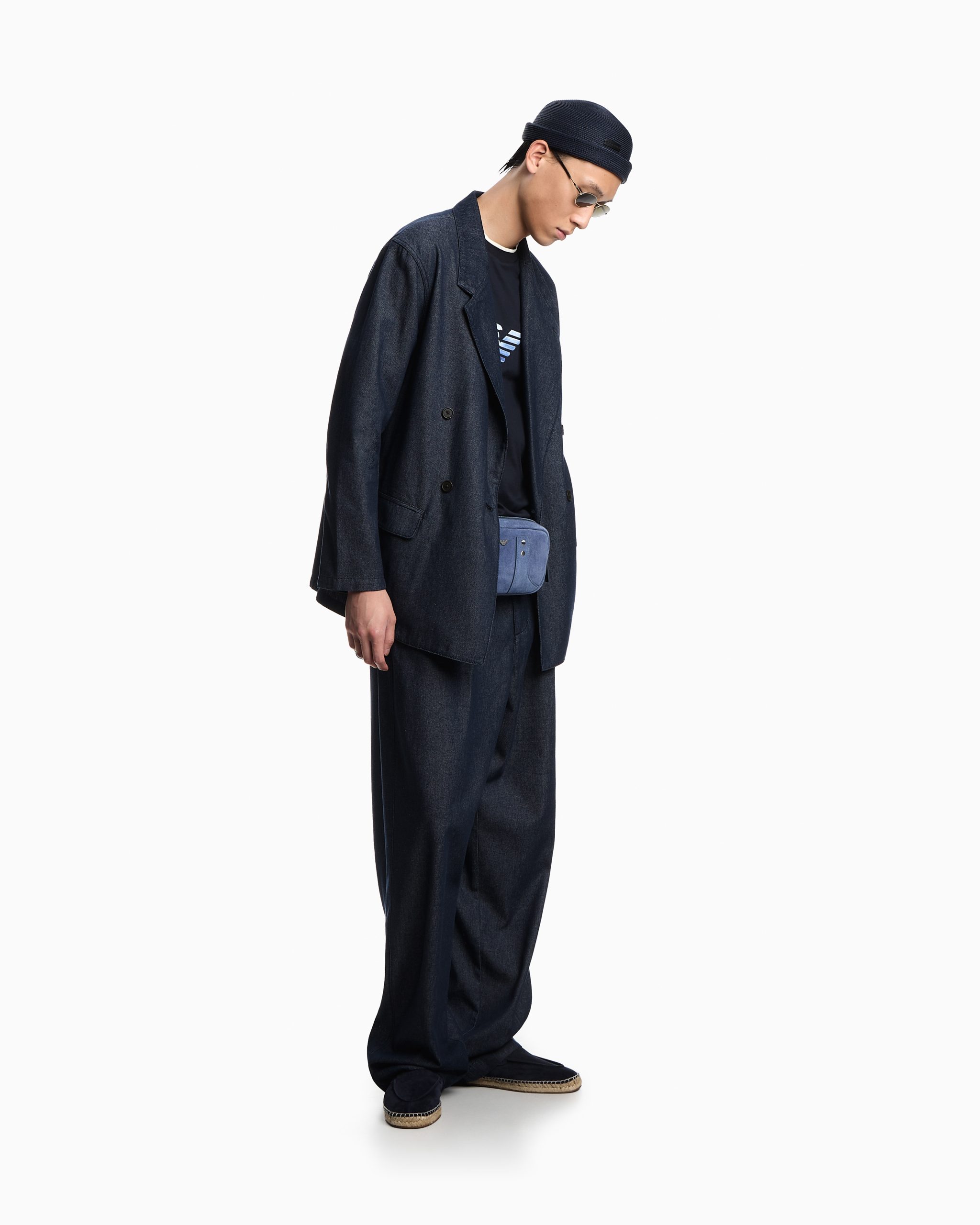 Denim Capsule Collection Lyocell-blend trousers with pleats - Image 3