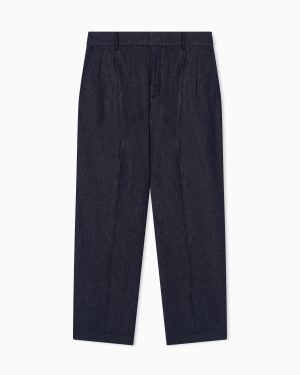 Denim Capsule Collection Lyocell-blend trousers with pleats