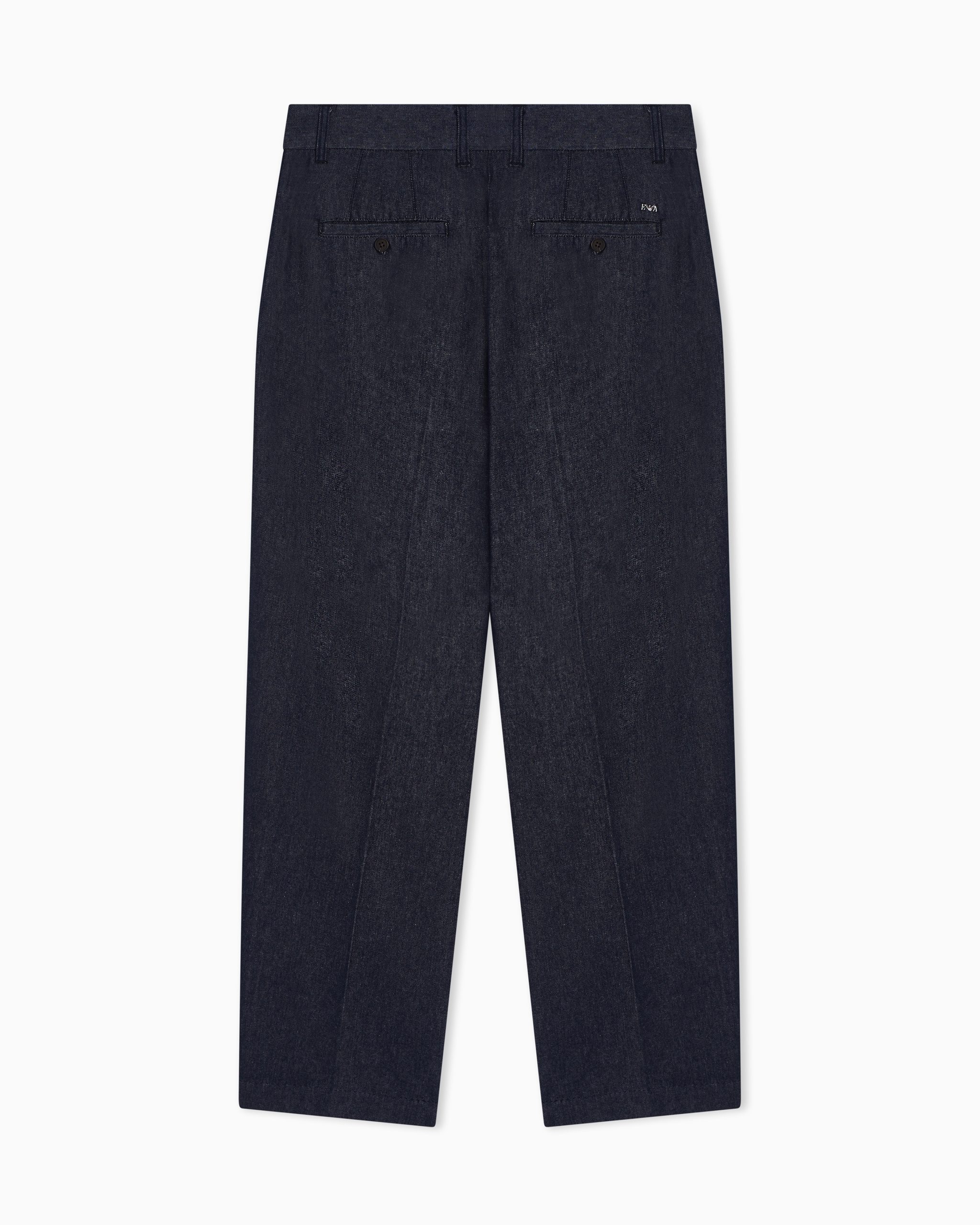 Denim Capsule Collection Lyocell-blend trousers with pleats - Image 2