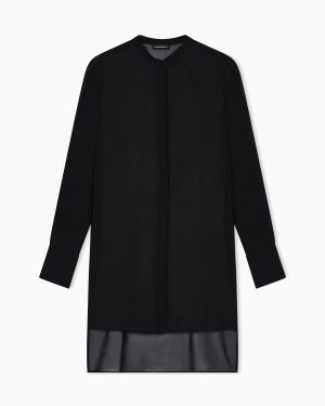 Technical georgette oversized shirt