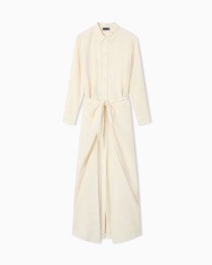 Two-piece-effect technical rayon dress
