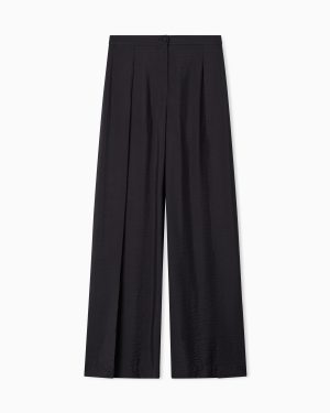 Wide-leg trousers in technical rayon