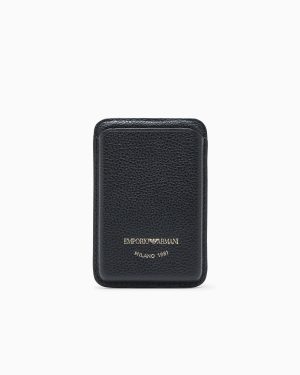 Magnetic card holder in deer-print leather