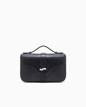 Smooth leather shoulder bag
