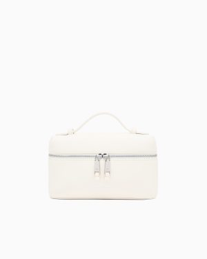 Nappa leather vanity case with shoulder strap