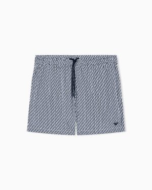 Mixed pattern swim shorts