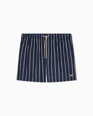 Striped print swim shorts