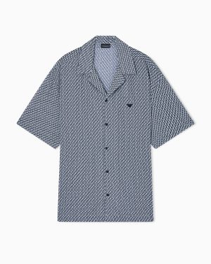 Mixed pattern beachwear shirt