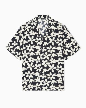 Flower eagle pattern beachwear shirt