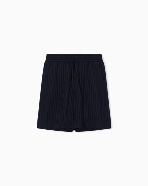 Beachwear Bermuda shorts in Lyocell blend seersucker