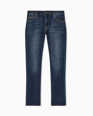 J45 regular fit jeans in washed stretch denim