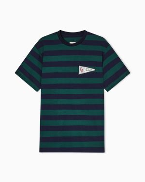 Eagle Club striped jersey T-shirt with patch
