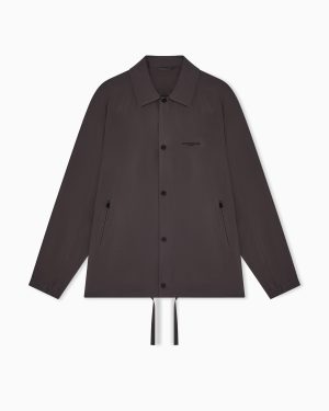 Nylon blouson with logo embroidery