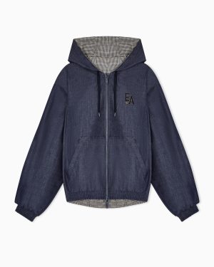 Eagle Club reversible denim hooded blouson