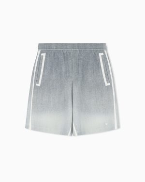 Double-jersey gradient Bermuda shorts