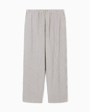 3D striped jacquard fabric trousers