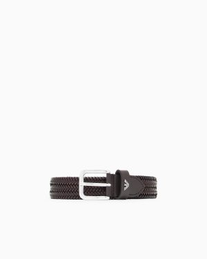 Woven-leather belt