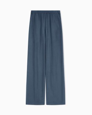 Pinstriped flowing fabric trousers