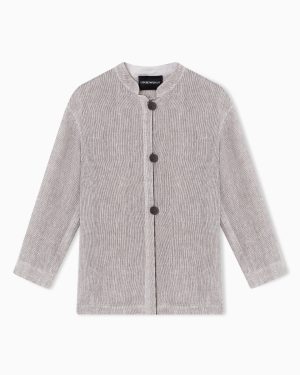 Linen gauze shirt jacket
