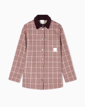 Eagle Club reversible pea coat with check motif