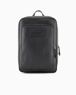 Tumbled-leather backpack with laptop compartment
